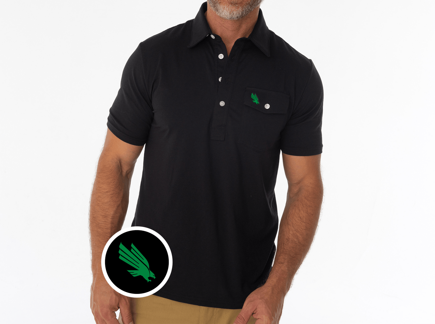 Criquet North Texas Coaches Players Shirt in Eagle, Black, view 2