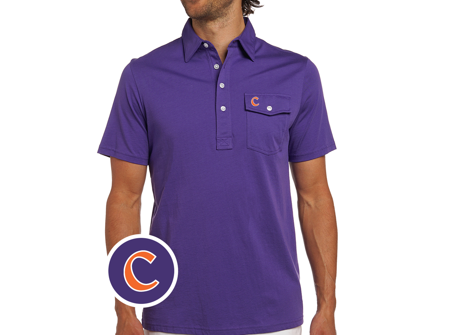 Criquet Clemson in Coaches Players Shirt, C, Purple, view 2