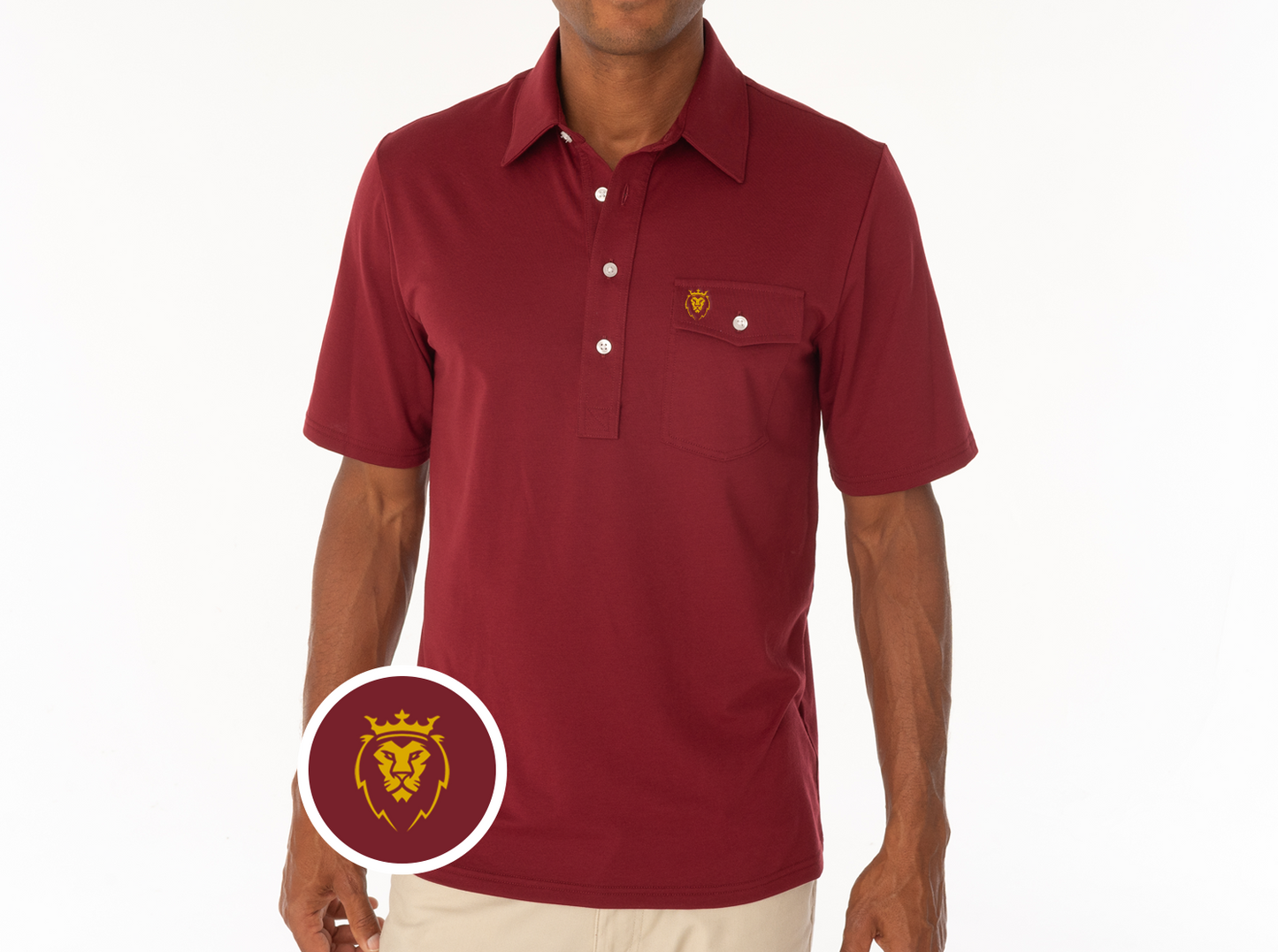 Criquet Real Salt Lake in Coaches Players Shirt, Lion, Maroon, view 1