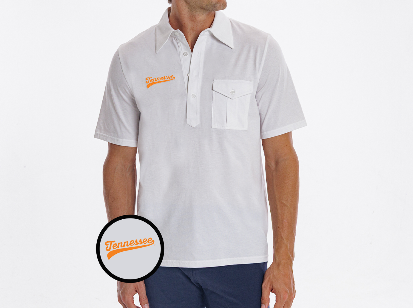 Tennessee - Retro Coach's Shirt - Tennessee Script - White