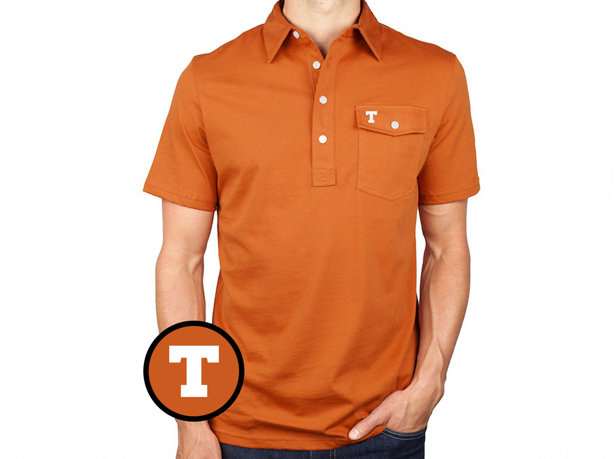 Criquet Texas in Coaches Players Shirt, T, Burnt Orange, view 1