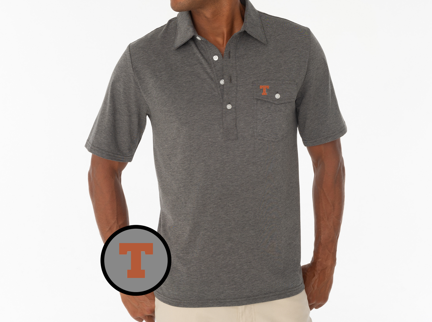 Criquet Texas in Coaches Players Shirt, T, Heather Grey, view 2