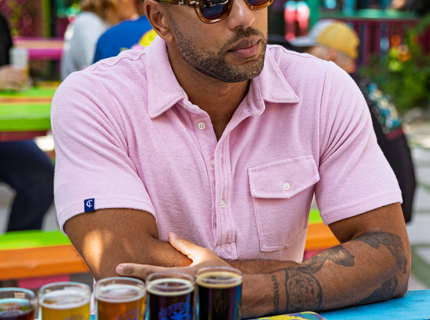 Criquet Terrycloth Players Shirt in Afternoon Delight, view 11