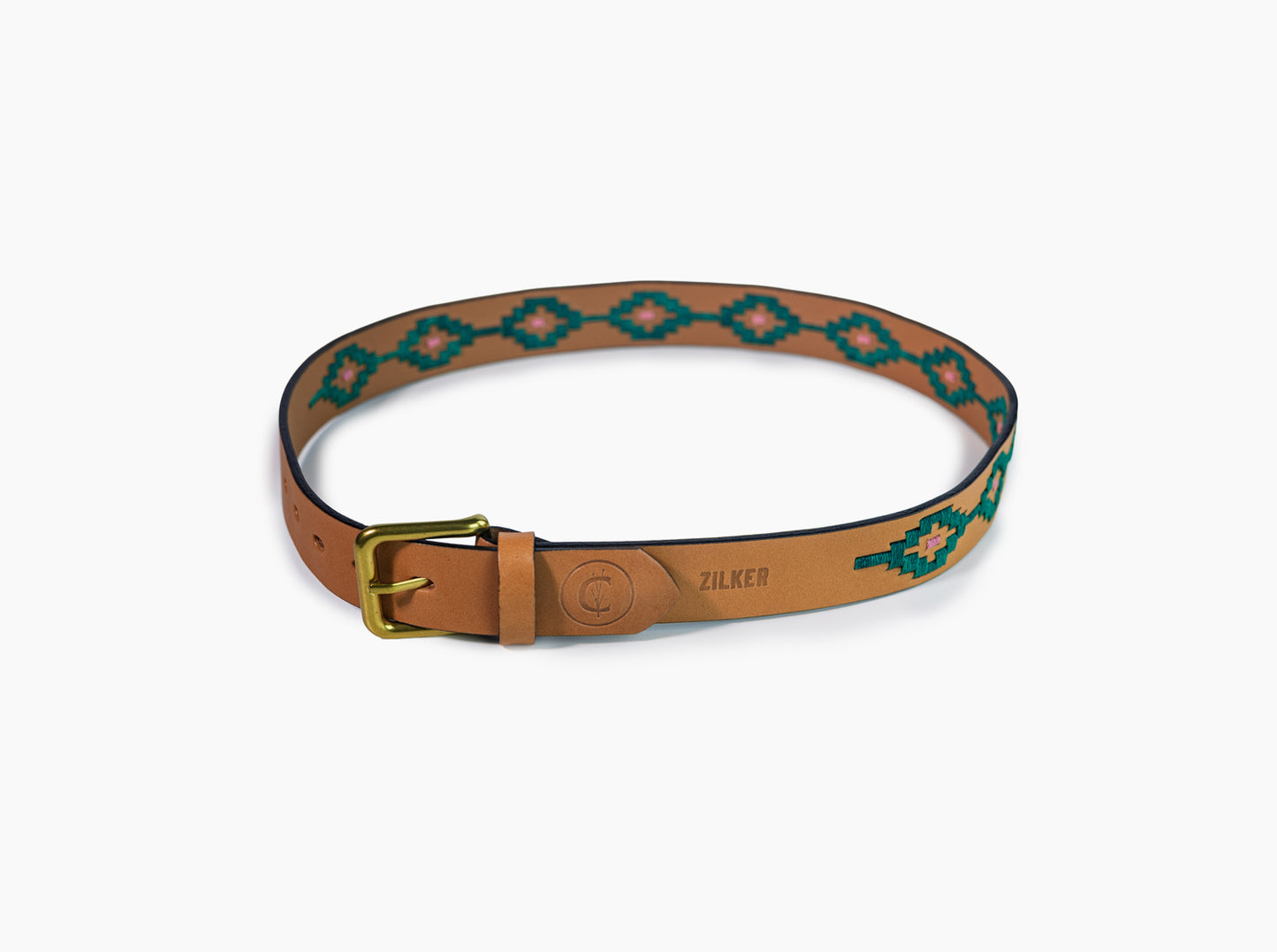 Criquet x Zilker Belts in Gaucho Belt, Green/Pink, view 3