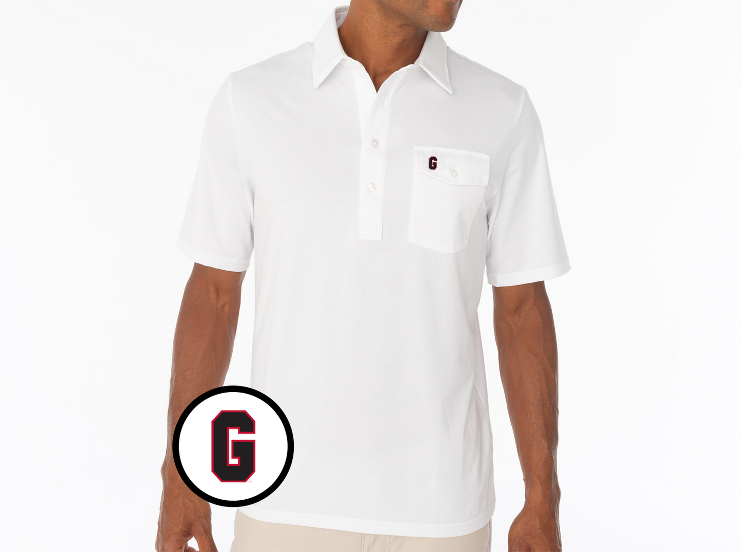 Criquet Georgia in Coaches Players Shirt, Vintage G, White, view 2