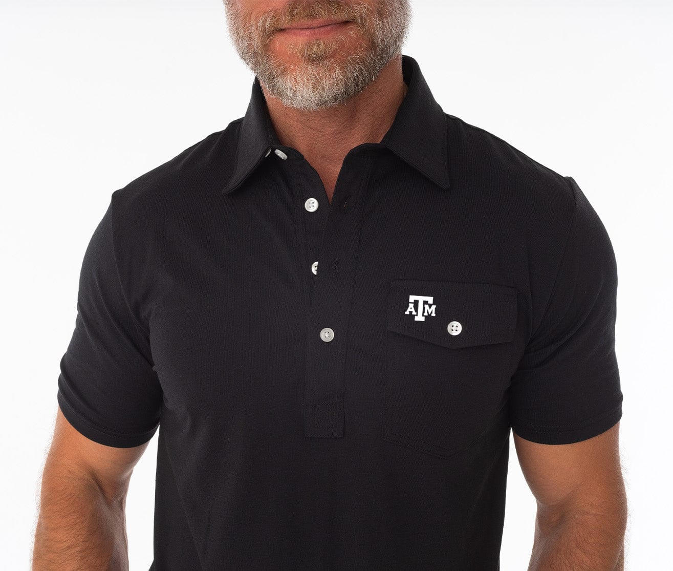 Criquet Texas A&M in Coach's Performance Players Shirt, A&M Mark, Black, view 2