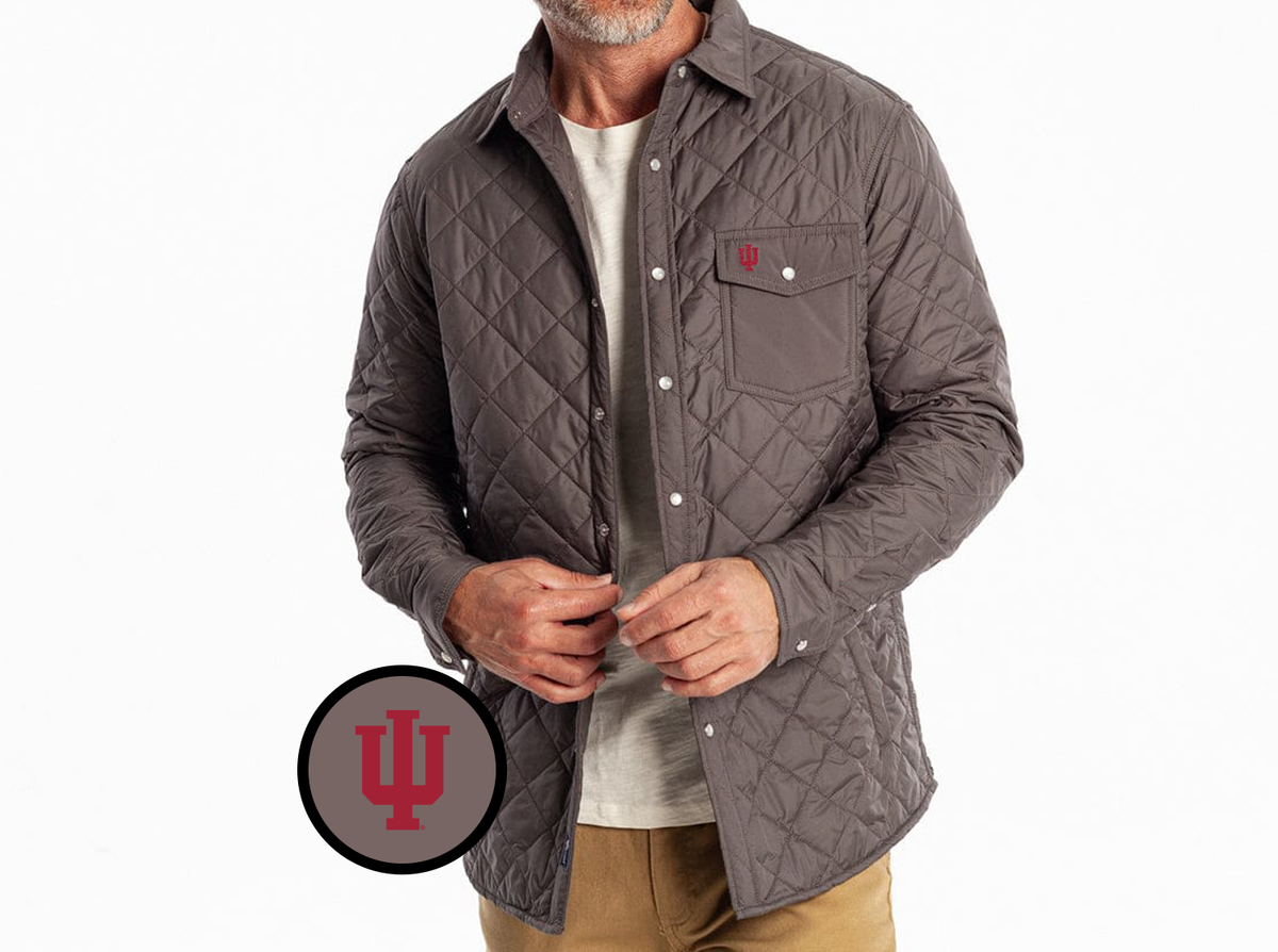 Indiana - Coach's Shacket - IU Interlock - Charcoal