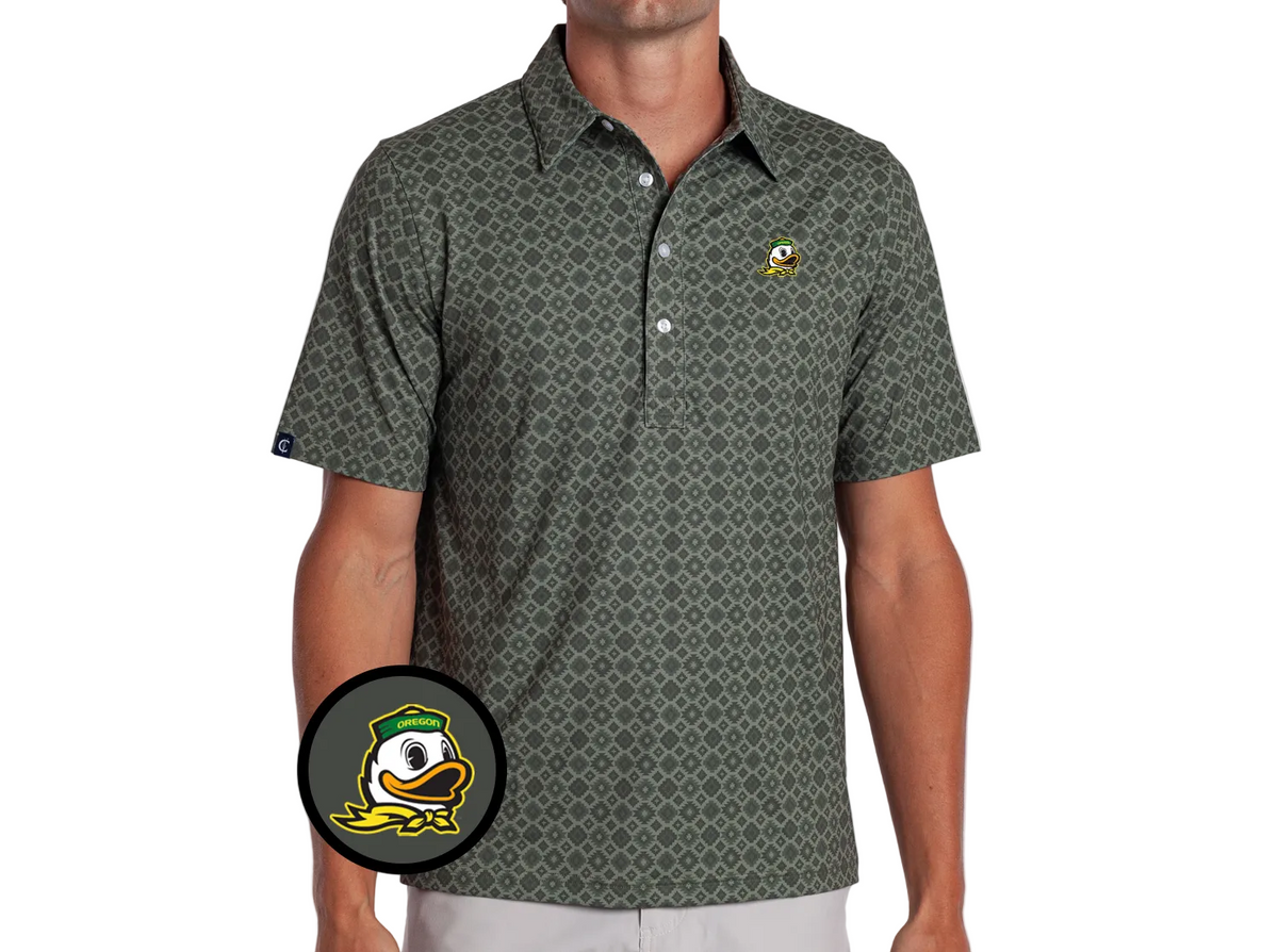 Oregon - Coach's Range Polo - Duck - Durango Print Green