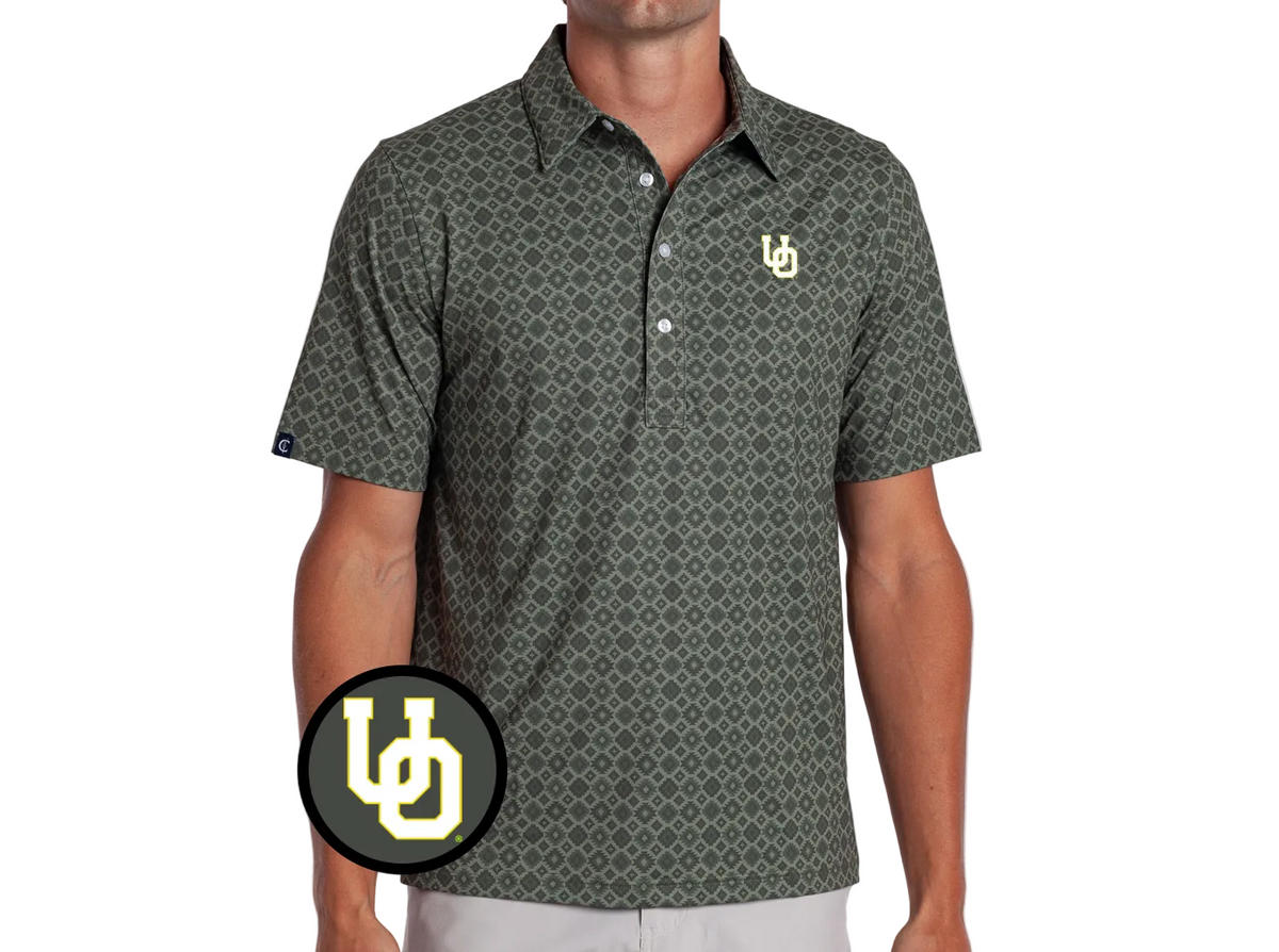 Oregon - Coach's Range Polo - Interlock - Durango Print Green