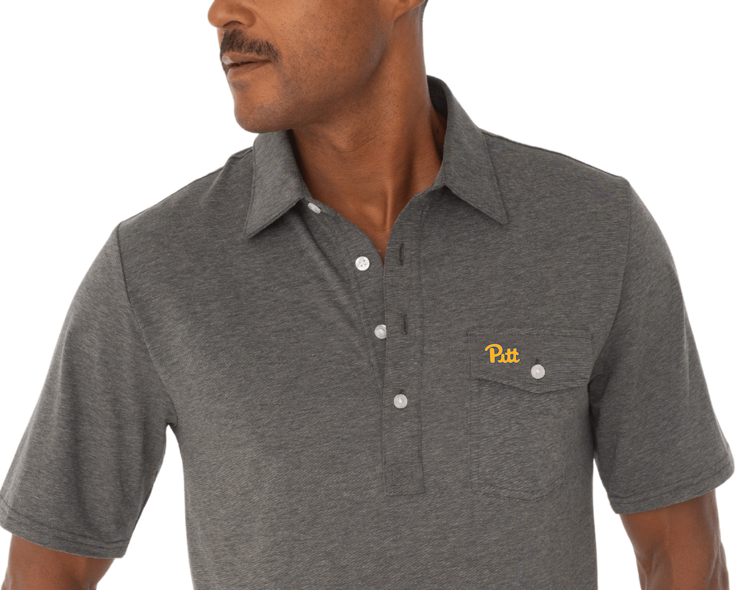 Criquet Pitt in Coach's Performance Players Shirt, Pitt, Heather Grey, view 2