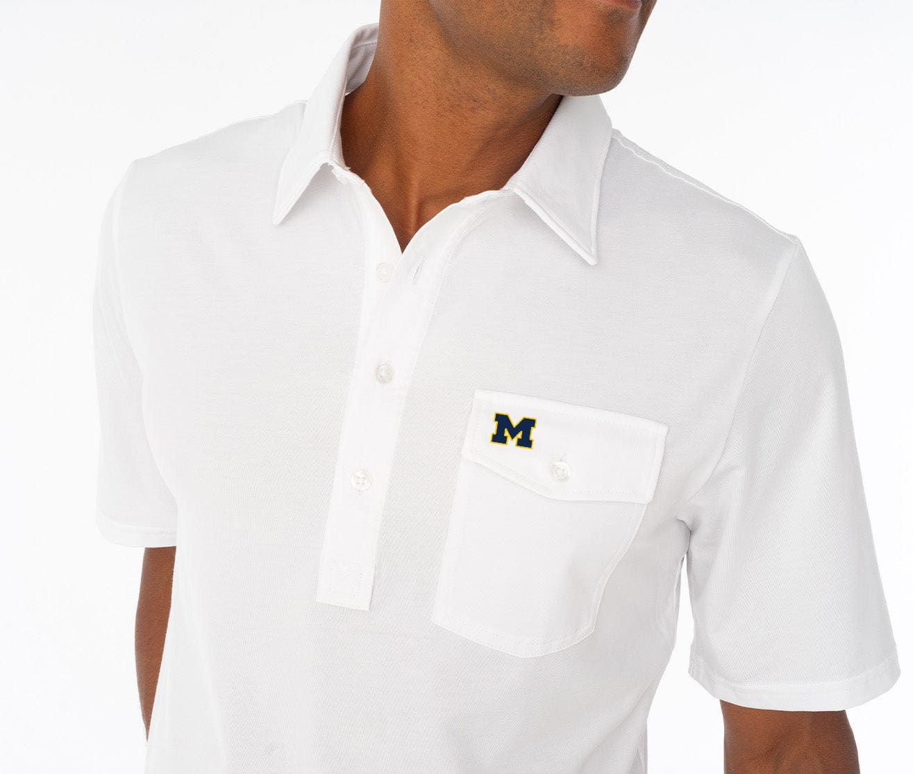 Criquet Michigan in Coach's Performance Players Shirt, M Logo, White, view 2
