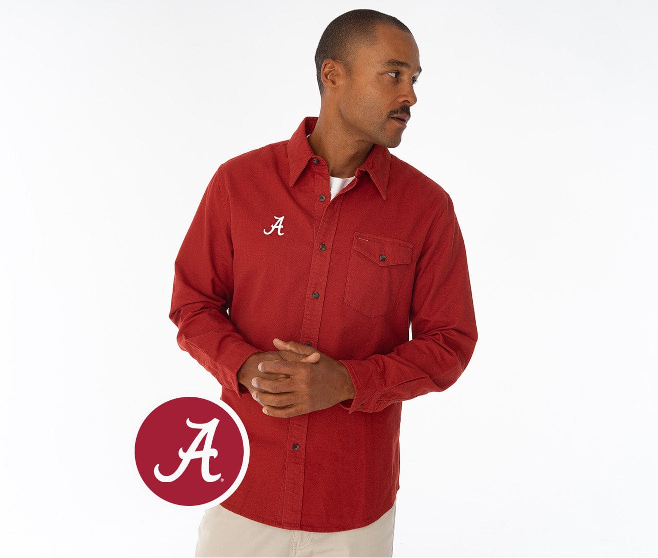 Criquet ShirtsAlabama - J.R. Chamois Shirt - A - Crimson M Criquet ShirtsAlabama - J.R. Chamois Shirt - A - Crimson M