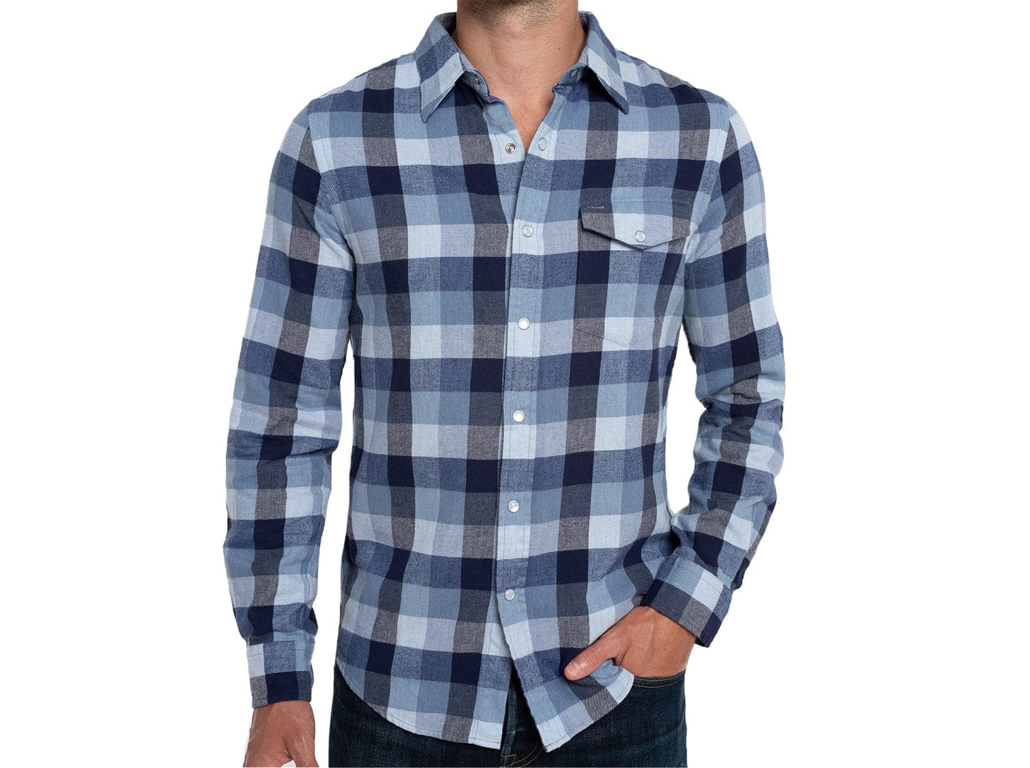 Flannel Pearl Snap - Multi Buffalo Check - Blue – Criquet Shirts