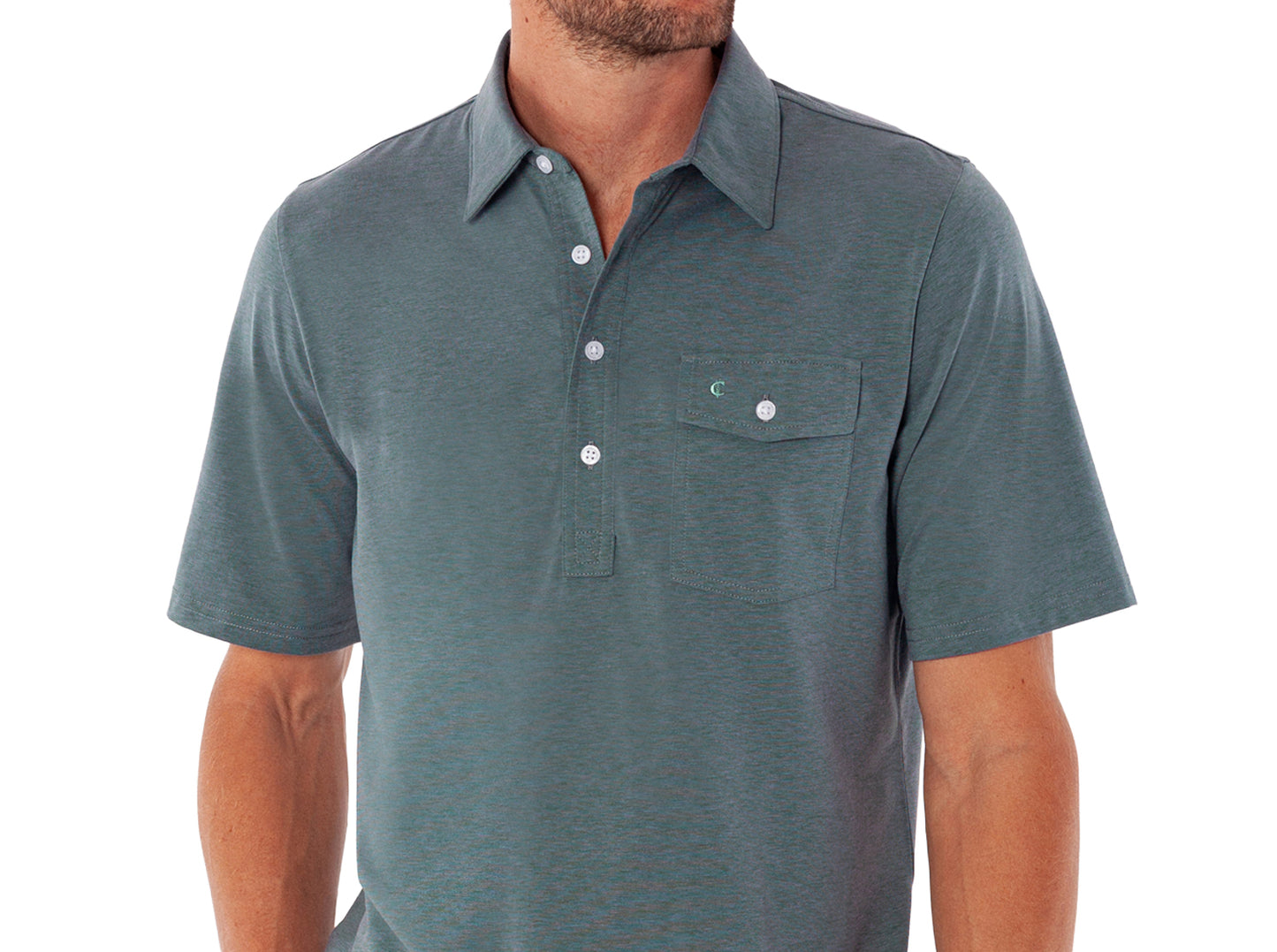 Criquet Performance Players Shirt in Cascades, studio photo