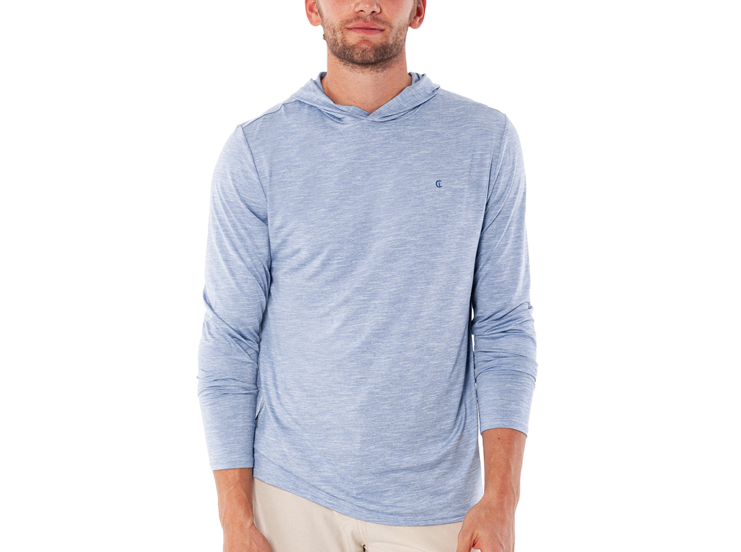 Criquet Performance Sport Hoodie in Light Blue, studio photo