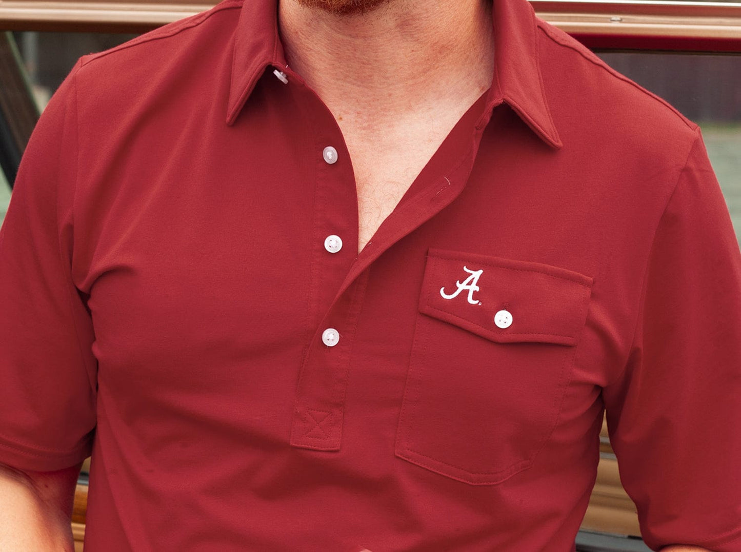 Criquet Alabama in Coach's Performance Players Shirt, A, Crimson, view 4
