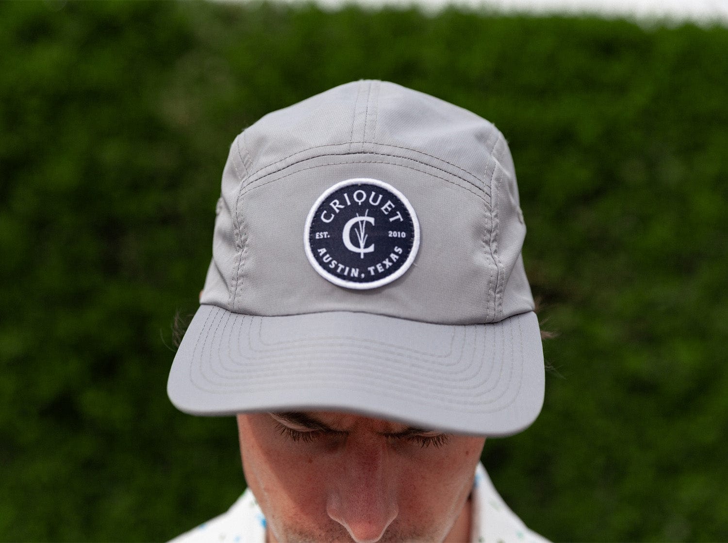 5 Panel Hat - Criquet Badge - Gray