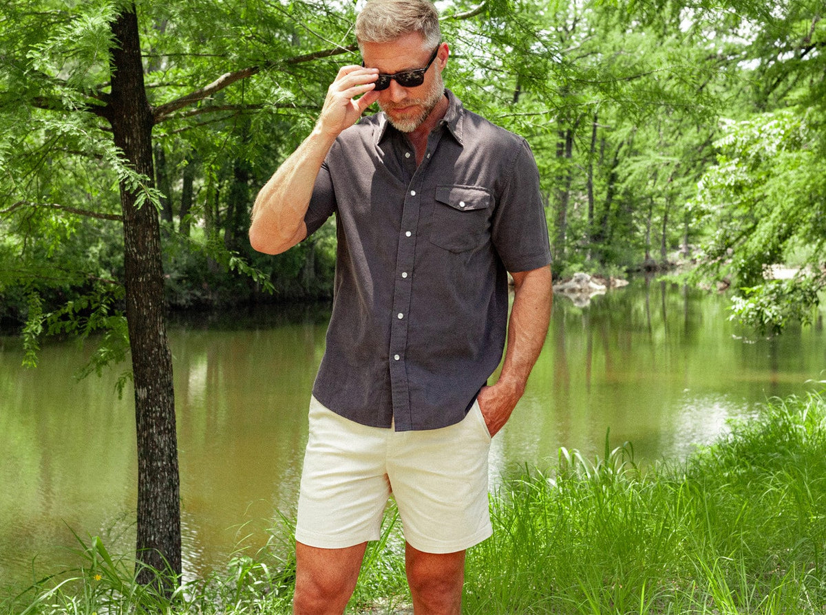 Criquet Cruiser Twill Shorts in Khaki, view 6