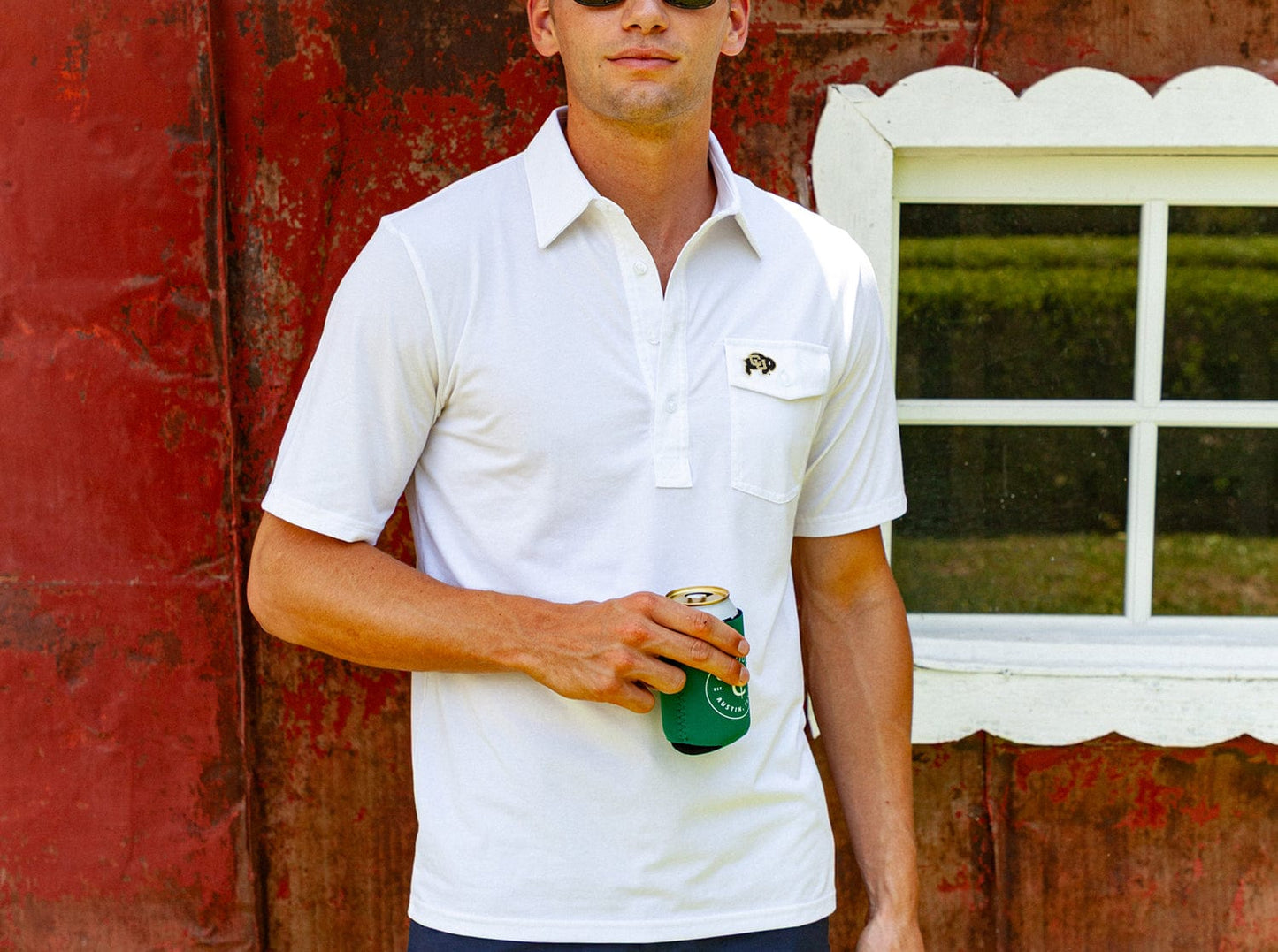 Criquet Colorado in Coaches Players Shirt, CU Buff, White, view 5