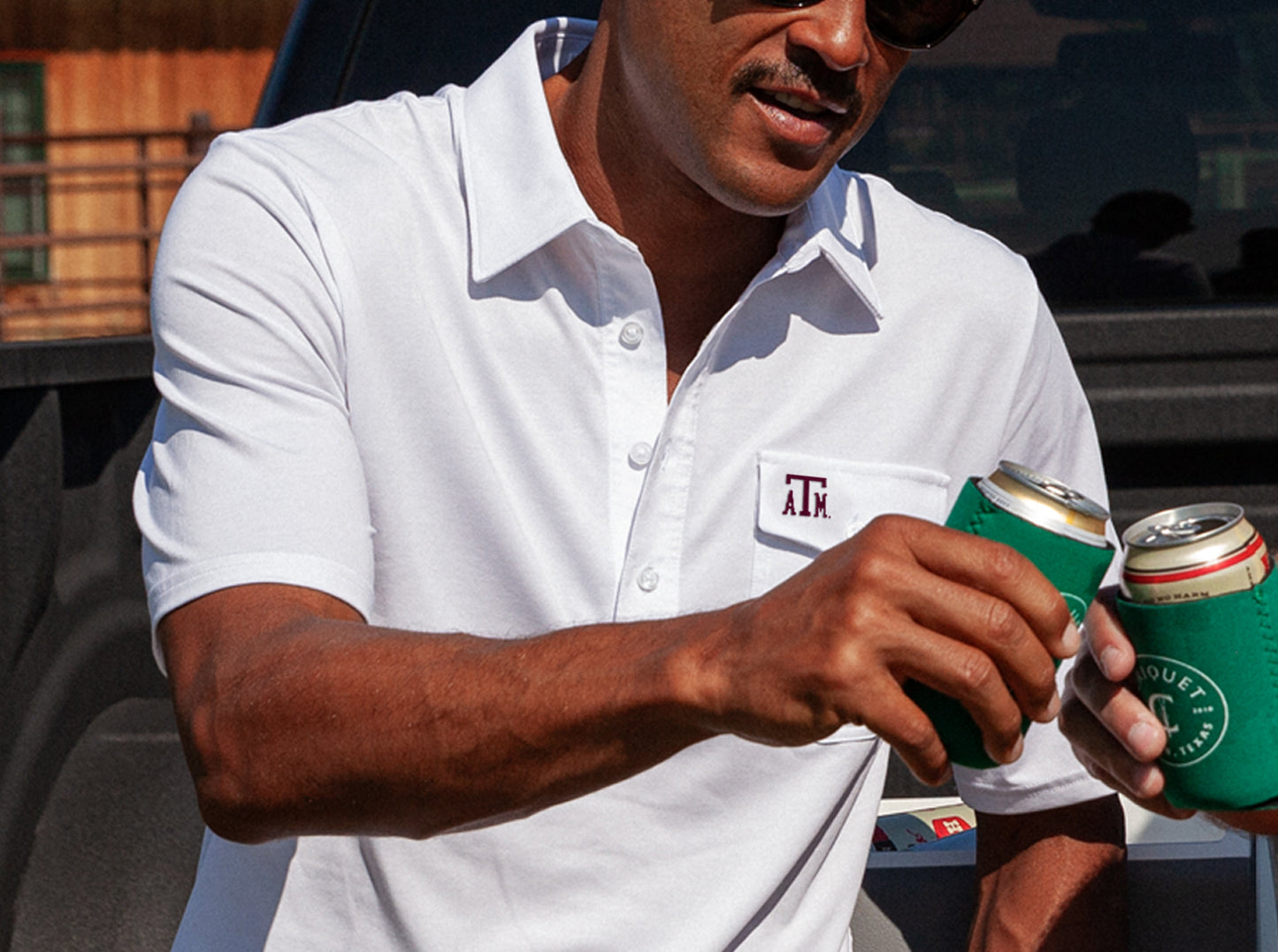 Texas A&M 150 - Coach’s Players Shirt - Vintage TAM Mark - White