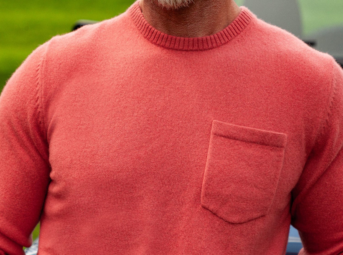 Criquet Legacy Cashmere Pocket Crew in Brick Road, view 2