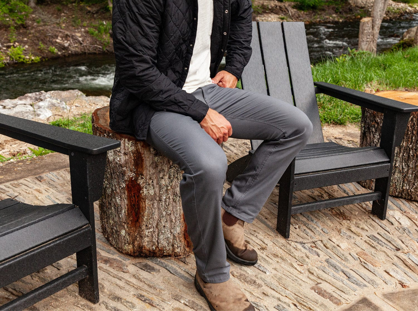Criquet Comfort Canvas Pant in Charcoal, view 6