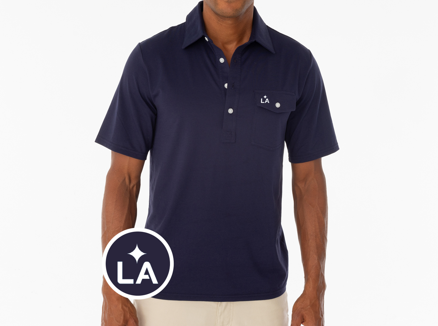 Criquet LA Galaxy in Coaches Players Shirt, LA, Navy, view 1
