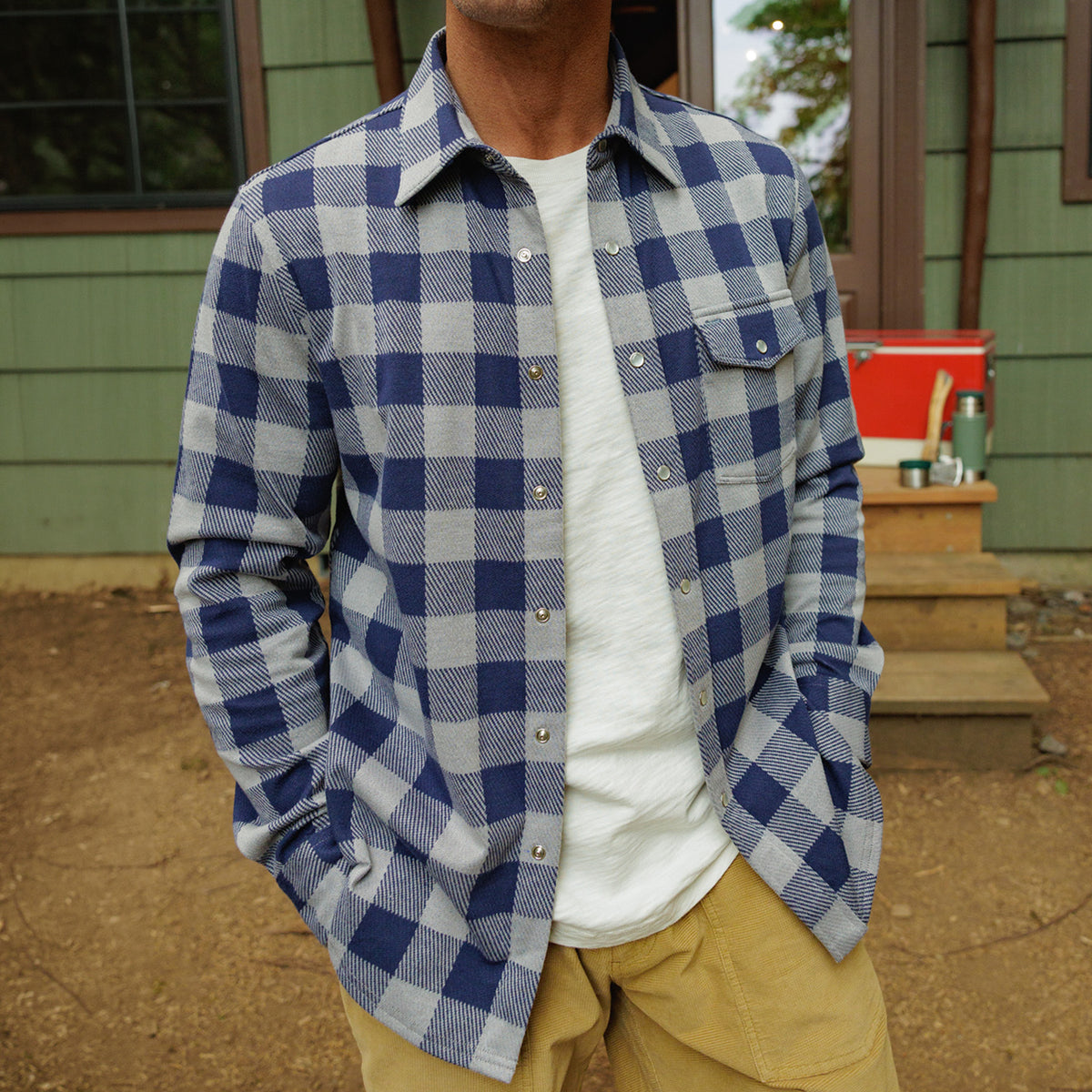 Chill-Knit Twill Pearl Snap - Buffalo Check Navy