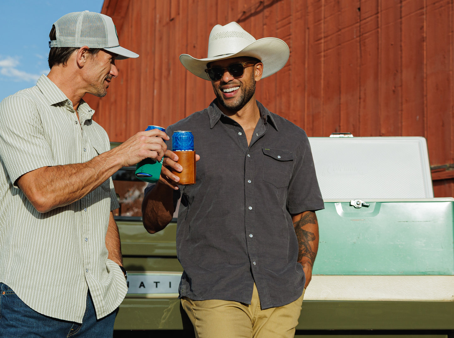 Criquet Short Sleeve Corduroy Pearl Snap in Iron Horse, view 15