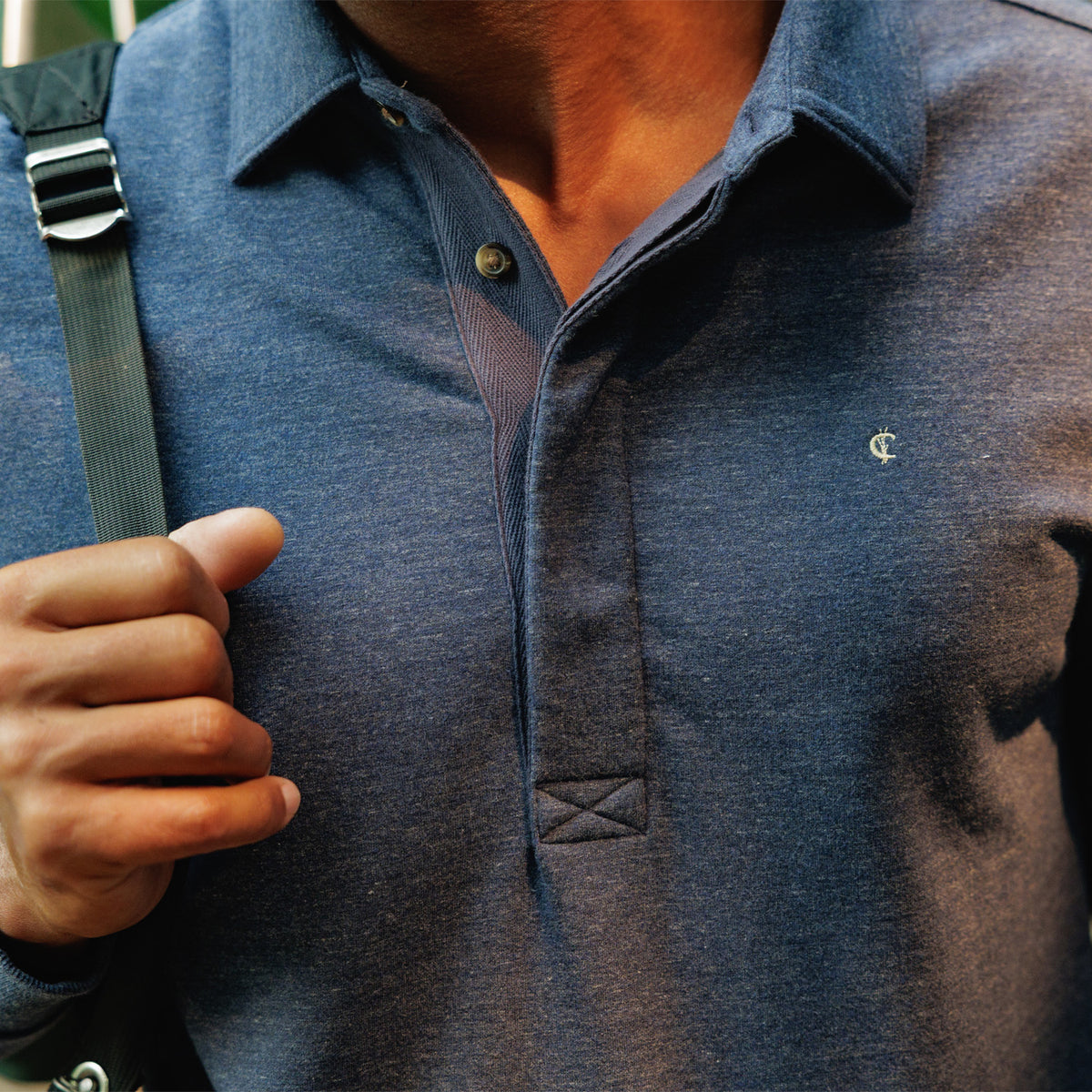 Collared Sweatshirt - Heather Navy