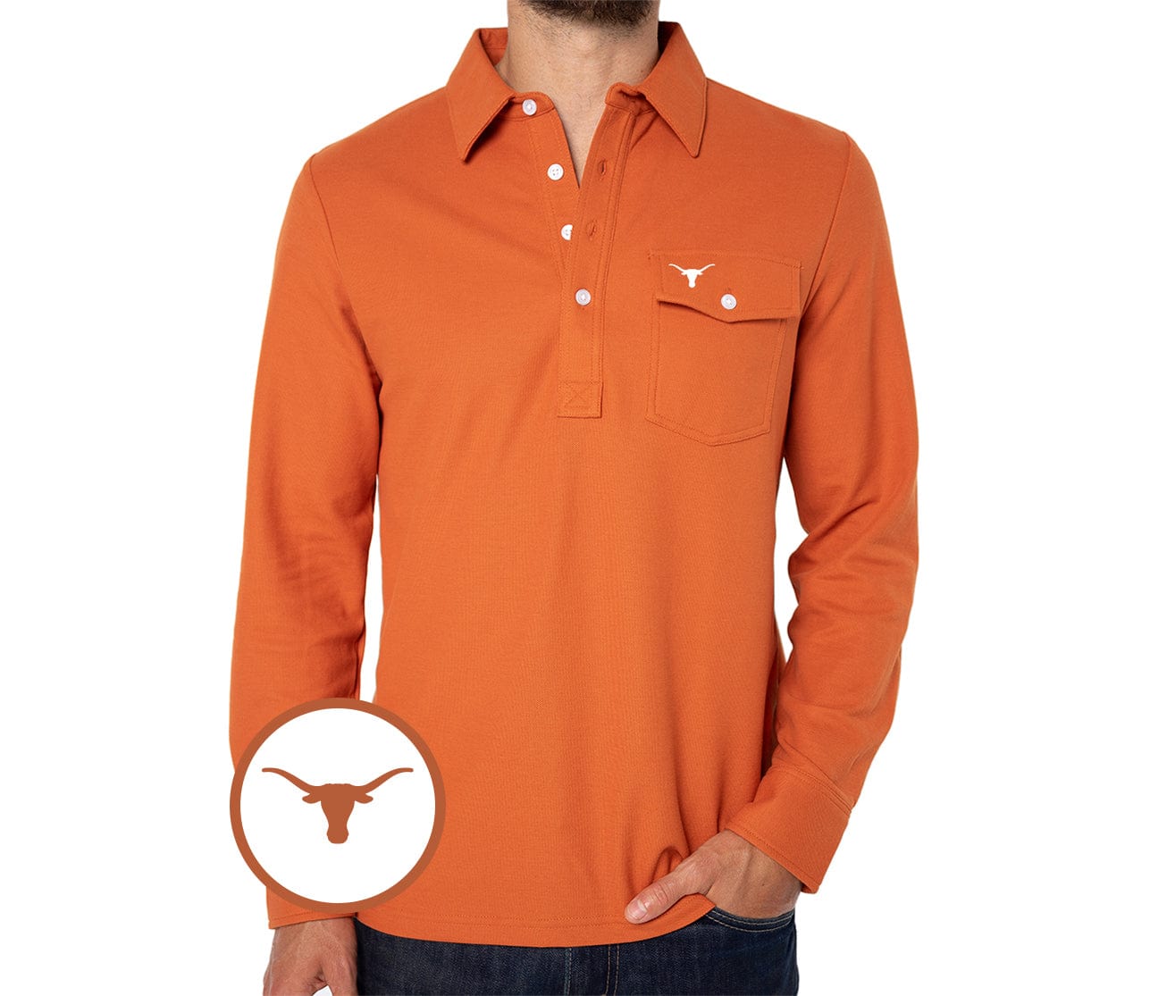 Texas Long Sleeve Players Shirt Longhorn Burnt Orange