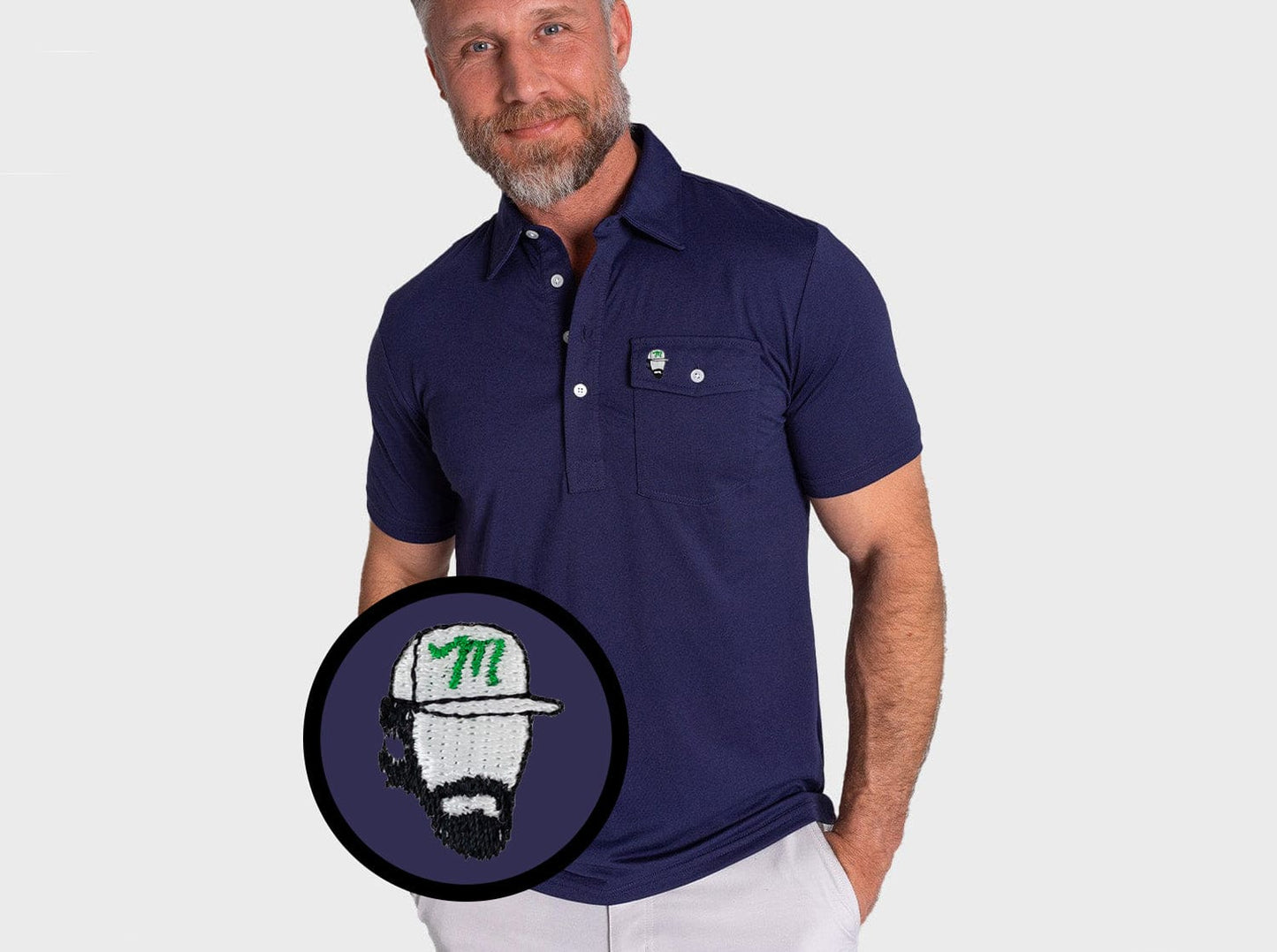 Criquet Limited Edition Performance Players Shirt Manolo in Nassau Navy, view 2