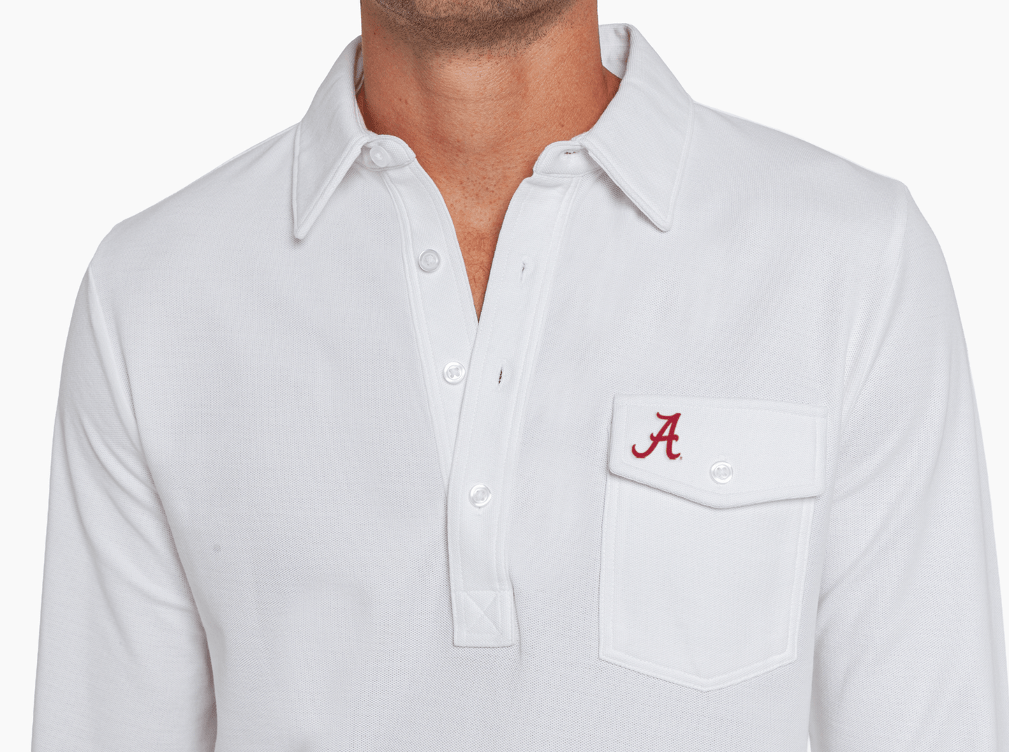 Criquet Alabama Long Sleeve Players Shirt in A, White, view 2