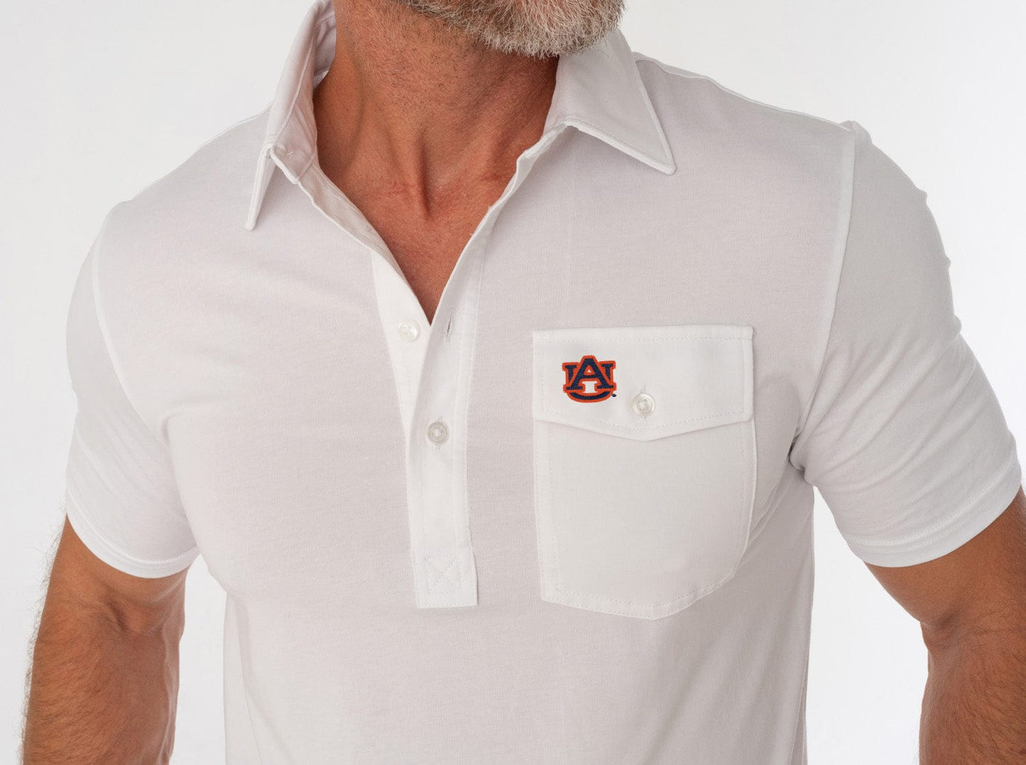 Criquet Auburn in University, Coach's Performance Players Shirt, Interlock, White, view 3