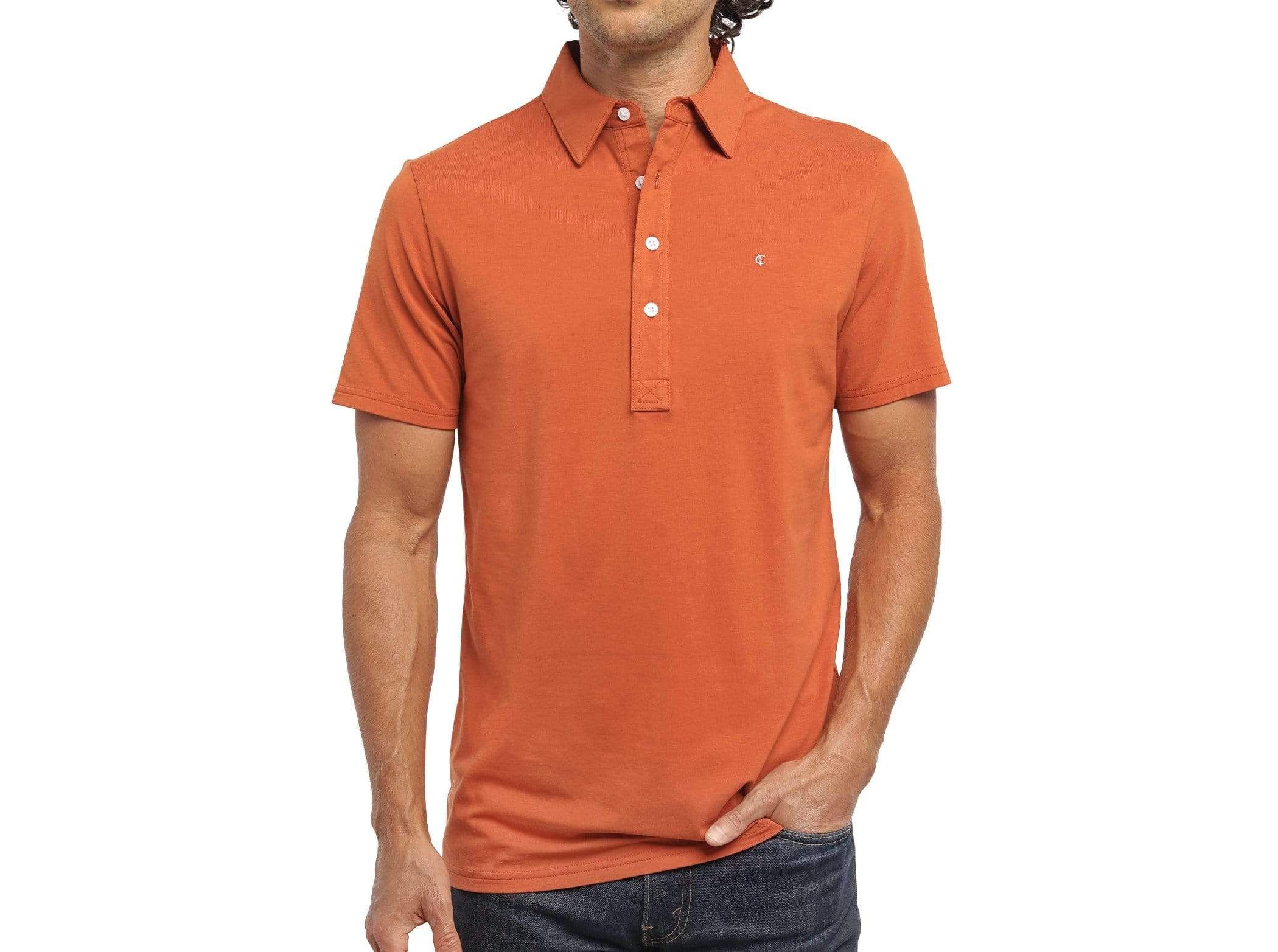 Slim Fit Top-Shelf Range Polo - Burnt Orange – Criquet Shirts