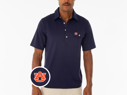 Auburn University - Coach's Performance Players Shirt - Interlock - Navy