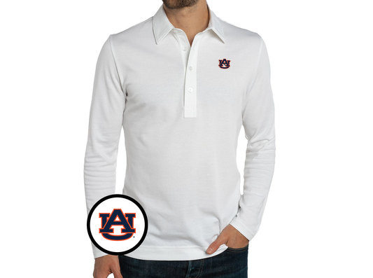 Auburn - Coach's Long Sleeve Range Polo - AU - White