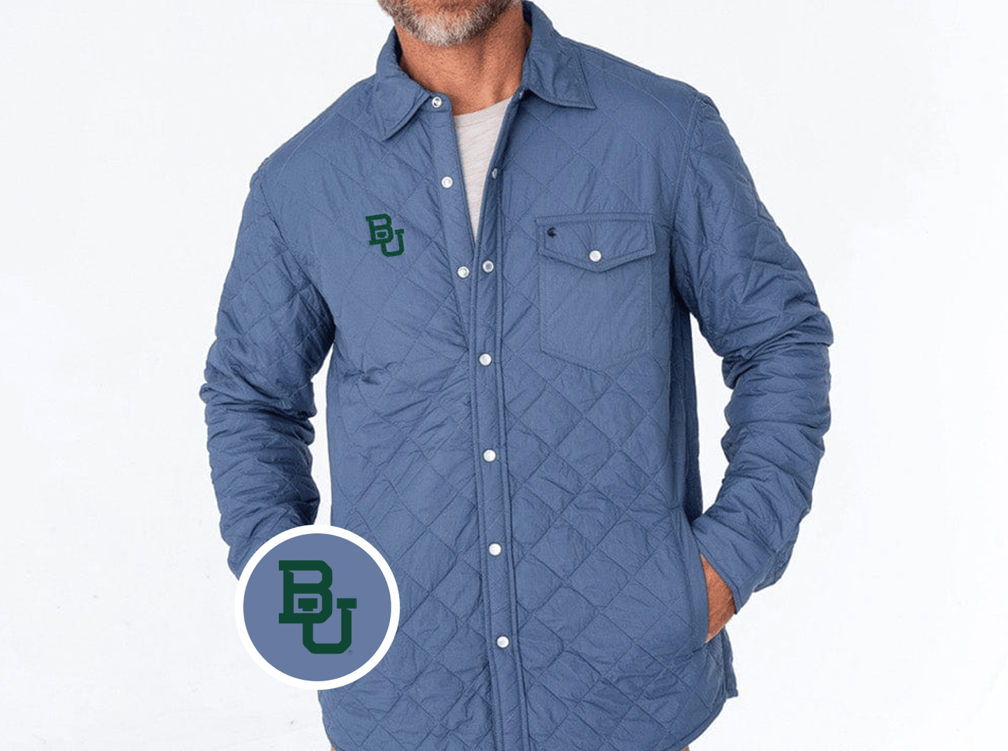 Baylor - Quilted Shacket - BU - Slate Blue