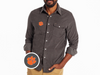 Clemson - Corduroy Pearl Snap - Paw - Charcoal