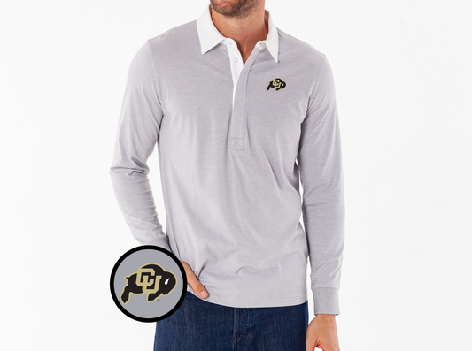 Colorado - Coach's Rugby Shirt - Buff - Grey Microstripe