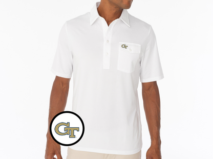 Georgia Tech - Coach's Players Shirt - GT Outline - White