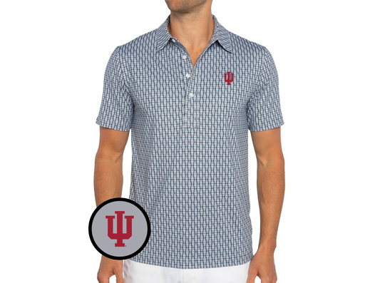 Indiana - Coach's Range Polo - IU Interlock - Solo Print Grey