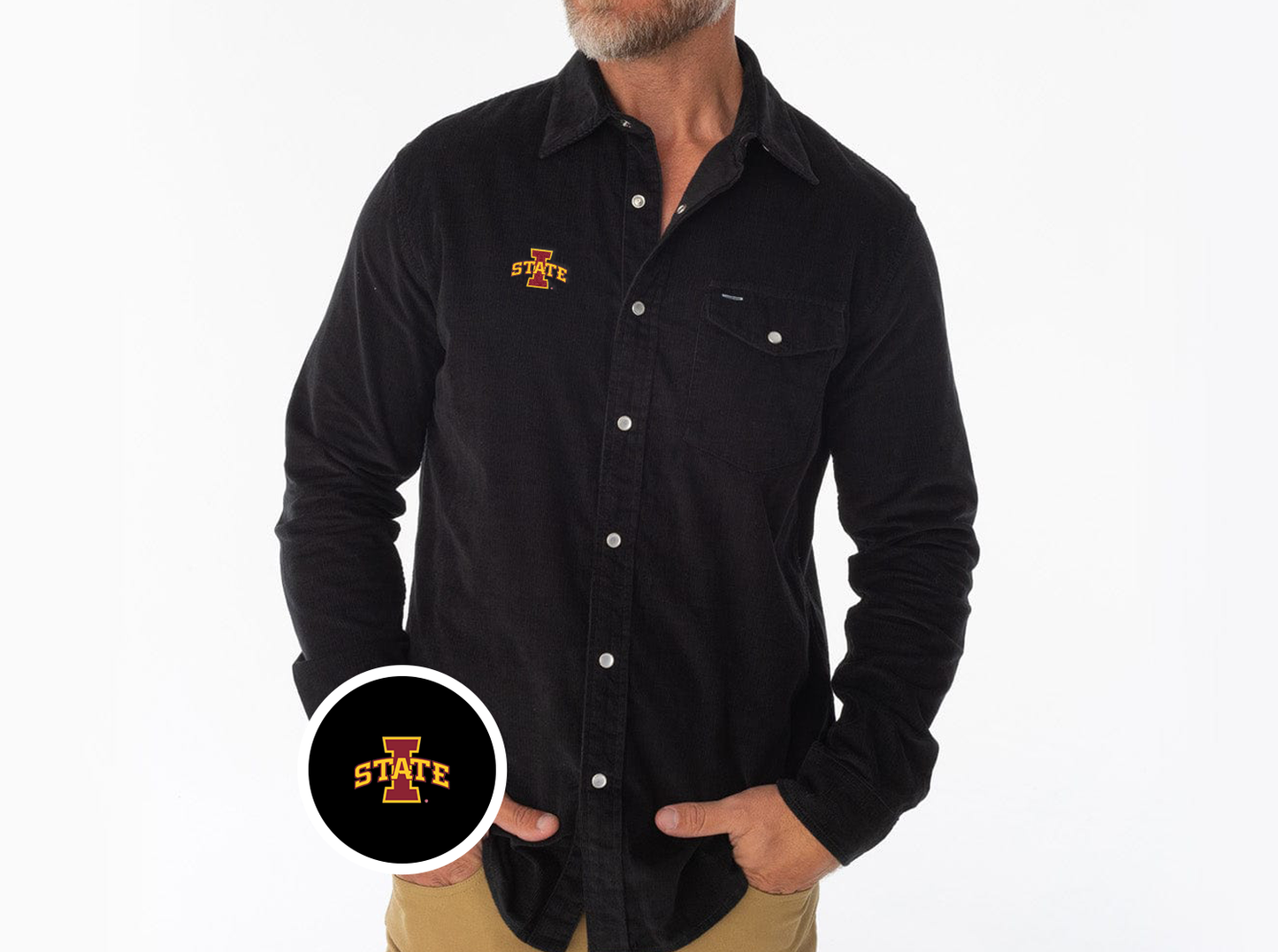 Iowa State - Corduroy Pearl Snap - I State - Midnight Oil