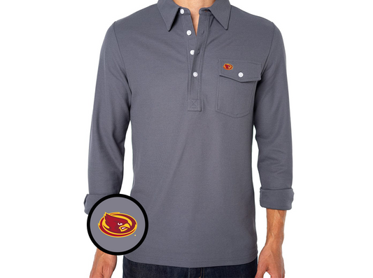 Iowa State - Long Sleeve Players Shirt - Cardinal - Blue Steel