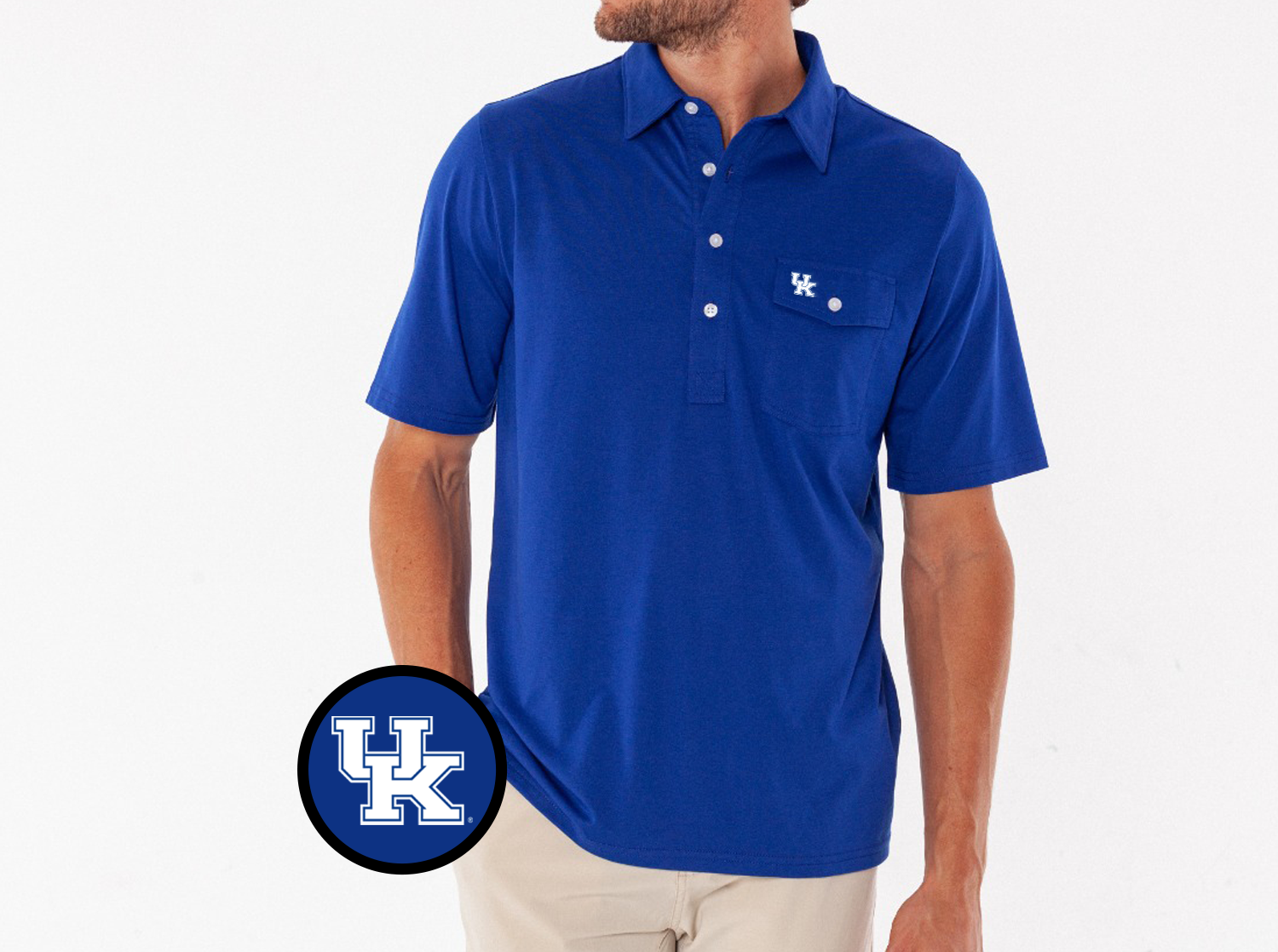 Criquet Kentucky in Coaches Players Shirt, UK Interlock, Blue, view 1