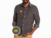 Michigan - Corduroy Pearl Snap - M Logo - Charcoal