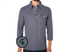 Michigan State - Coach's Long Sleeve Players Shirt - Spartan Helmet - Blue Steel