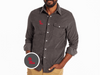 Ole Miss - Corduroy Pearl Snap - Ole Miss Stack - Charcoal