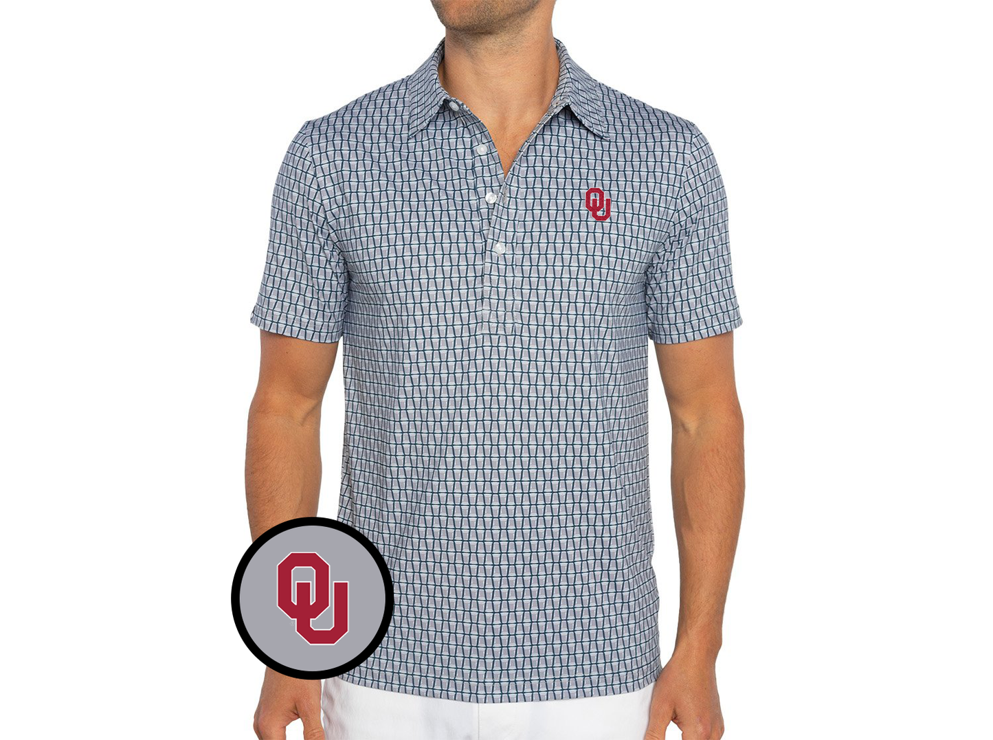 Oklahoma - Coach's Range Polo - OU - Solo Print Grey