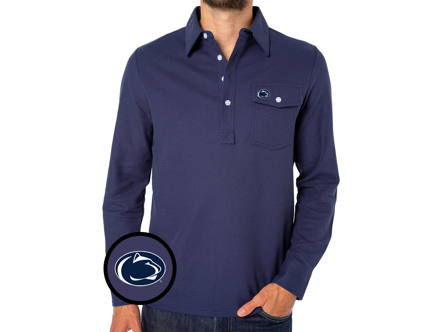 Penn State - Long Sleeve Players Shirt - Lion - Peacoat